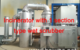 Wet scrubber for incinerators